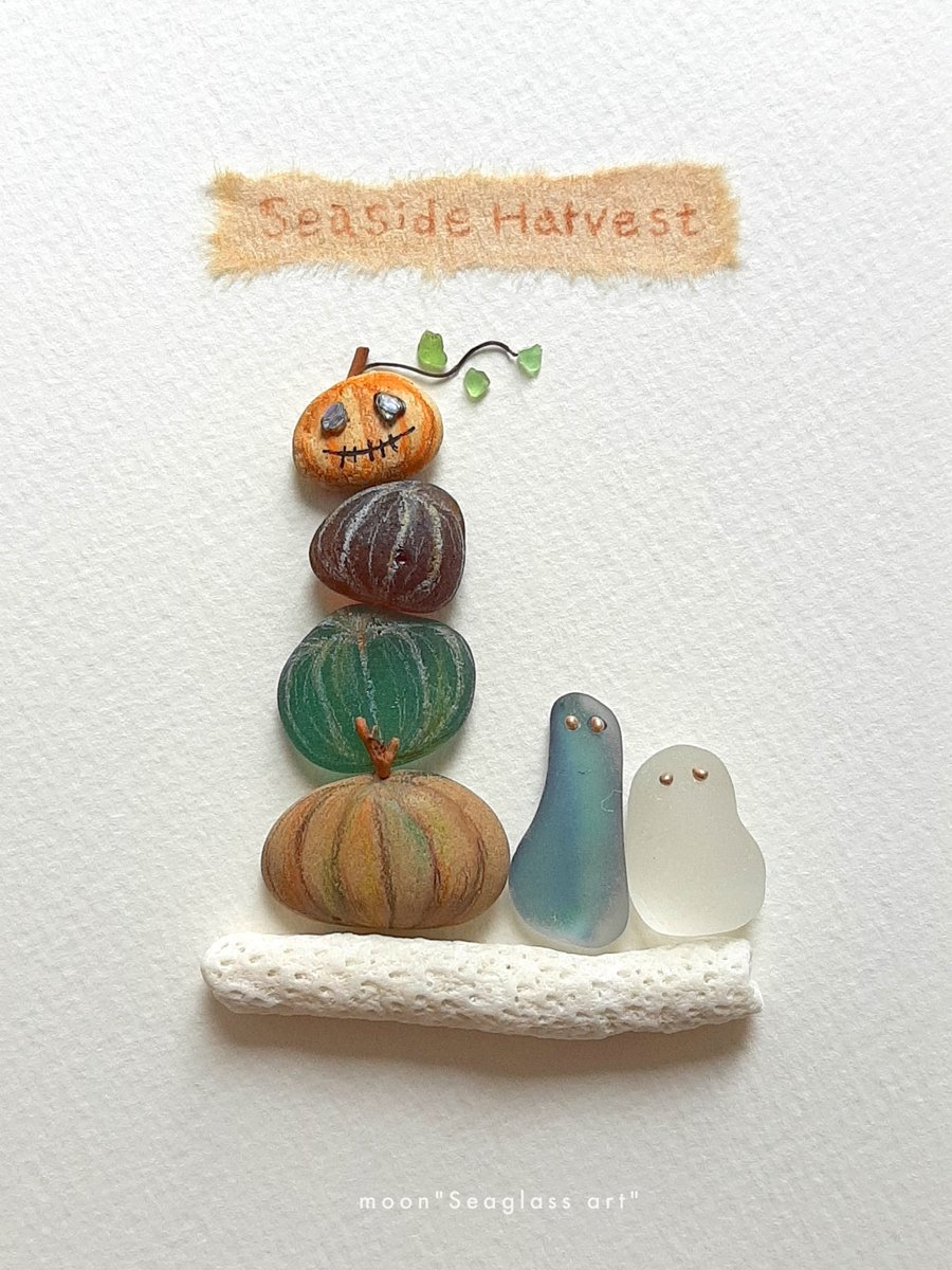 ＊アメトリンムーン＊シーグラスアート アメトリンムーン＊シーグラスアート ムーン・シーグラスアート