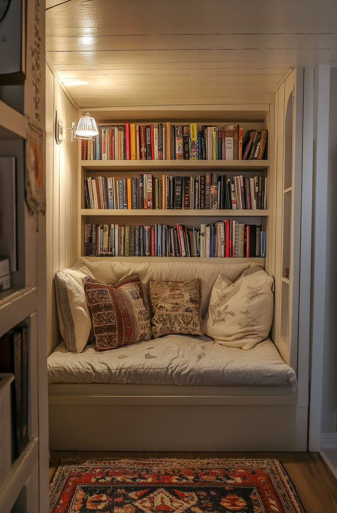 her kitap severlerin hayali.. böyle bir kitap köşesi