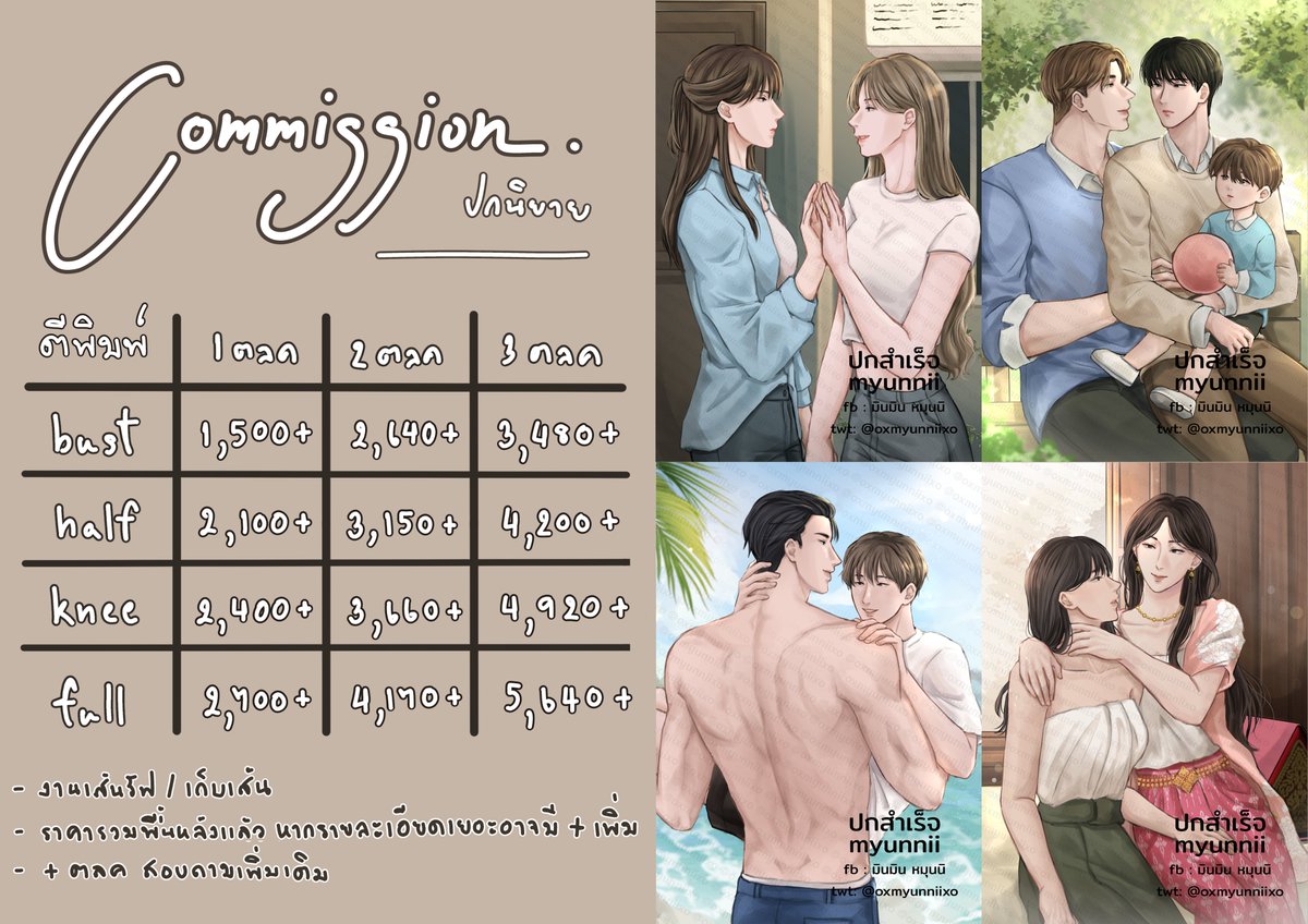 (PLS RT)
คมชปกนิยาย
- มีเรทชพณ 2 แบบ เนื้องานตามในตัวอย่าง นอกเหนือจากนั้นสอบถามได้ค่ะ
- ระยะเวลาทำงานไม่เกิน 1 สัปดาห์ต่อ 1 งาน
- มัดจำตามตกลงก่อนเริ่มงาน

สนใจเมนชั่น/DM 
#ปกนิยายสำเร็จรูป #ปกสำเร็จ #ปกนิยาย #ปกนิยายสําเร็จ #ปกebook #commissionTH #commissionart