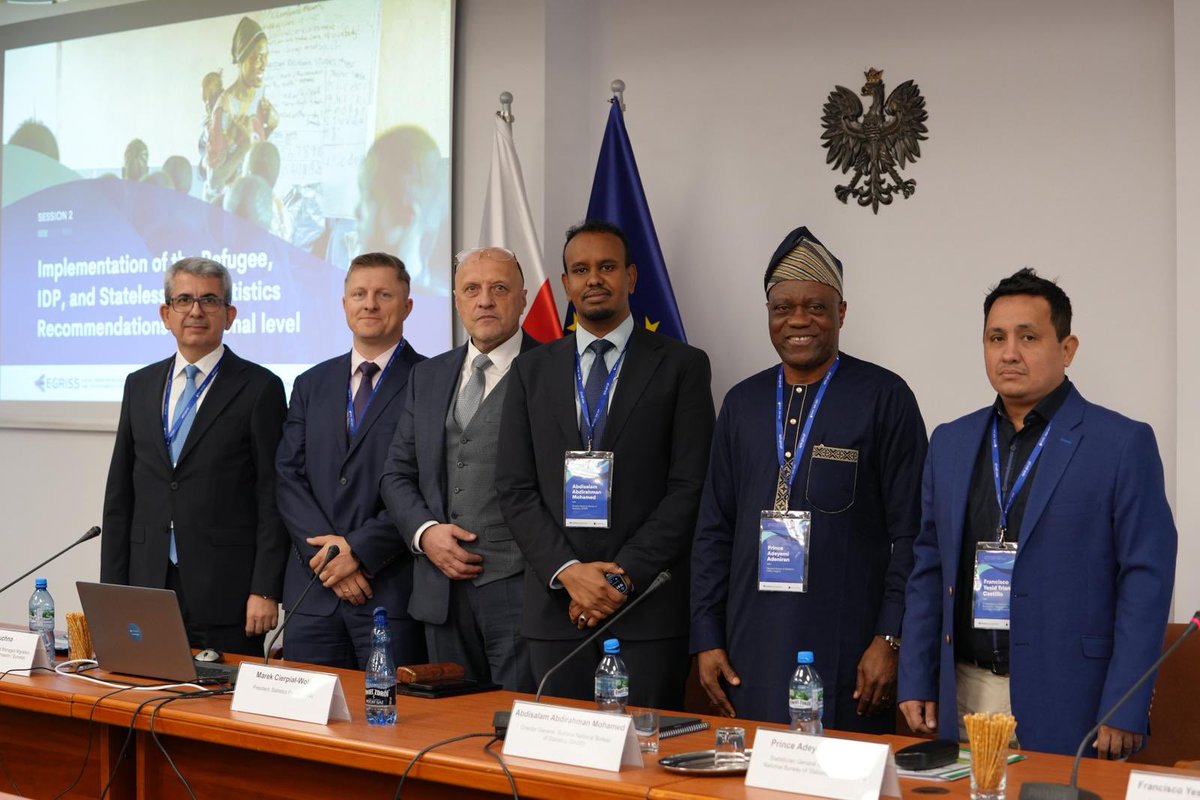 NBS_Somalia's tweet image. Warsaw, Poland; 28–30 Oct 2025

Somalia National Bureau of Statistics joined global statistical community at the 2025 All Members Meeting of Expert Group on Refugee, IDP and Statelessness Statistics (#EGRISS2025AMM), hosted by @StatPoland.

Our Director General, Dr. Abdisalam…