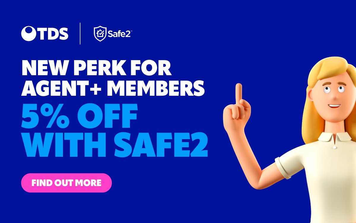 Remember, our partnership with Safe2 means Agent+ members can now enjoy 5% off property safety certificates,  just one of the many added benefits we’re bringing your way.

Stay compliant Agent+.
tenancydepositscheme.com/agent-plus/