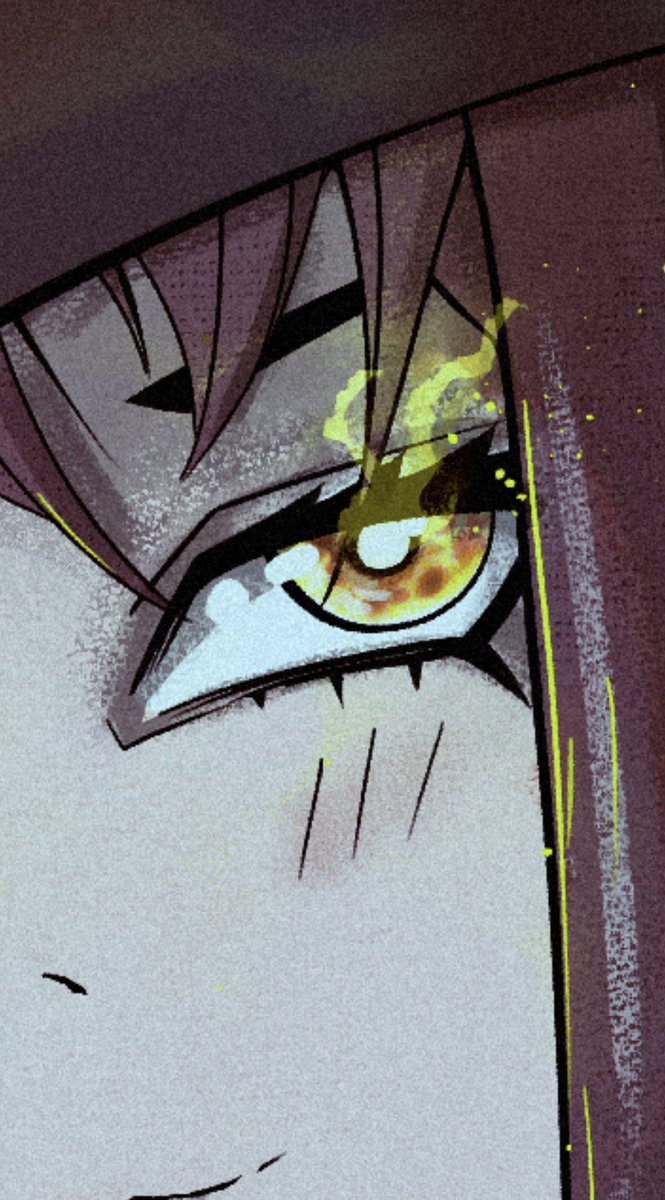 Me quedó bonito el fuego en el ojo también.