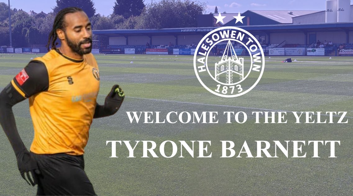 halesowentownfc's tweet image. ✍ | 𝑻𝒚𝒓𝒐𝒏𝒆 𝑩𝒂𝒓𝒏𝒆𝒕𝒕 𝑺𝒊𝒈𝒏𝒔 𝒇𝒐𝒓 𝒕𝒉𝒆 𝒀𝒆𝒍𝒕𝒛!

🙌 | We are pleased to announce the arrival of experienced striker Tyrone Barnett from neighbours Stourbridge in a permanent deal which strengthens our forward line!

🔗 | ht-fc.co.uk/new-signing-ty…

#UpTheYeltz
