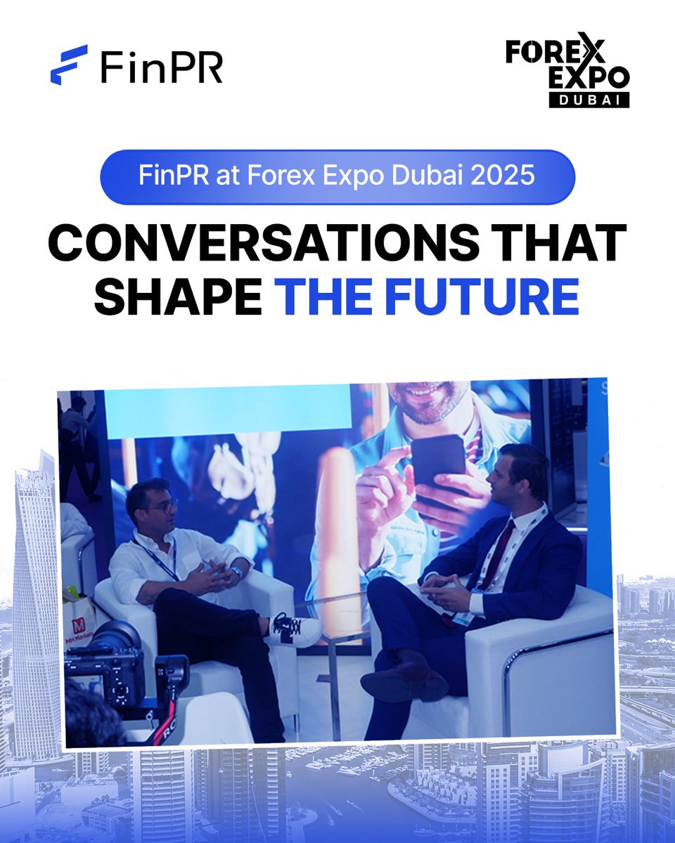 FinPRcom's tweet image. What an incredible two days at #ForexExpoDubai 2025! 🌍 

FinPR joined 10+ podcasts &amp;amp; interviews, connecting with global leaders and exploring how tech, media &amp;amp; brand strategy drive growth. 

Inspired to help financial brands scale smarter &amp;amp; stand out stronger. 

#FinPR #Fintech