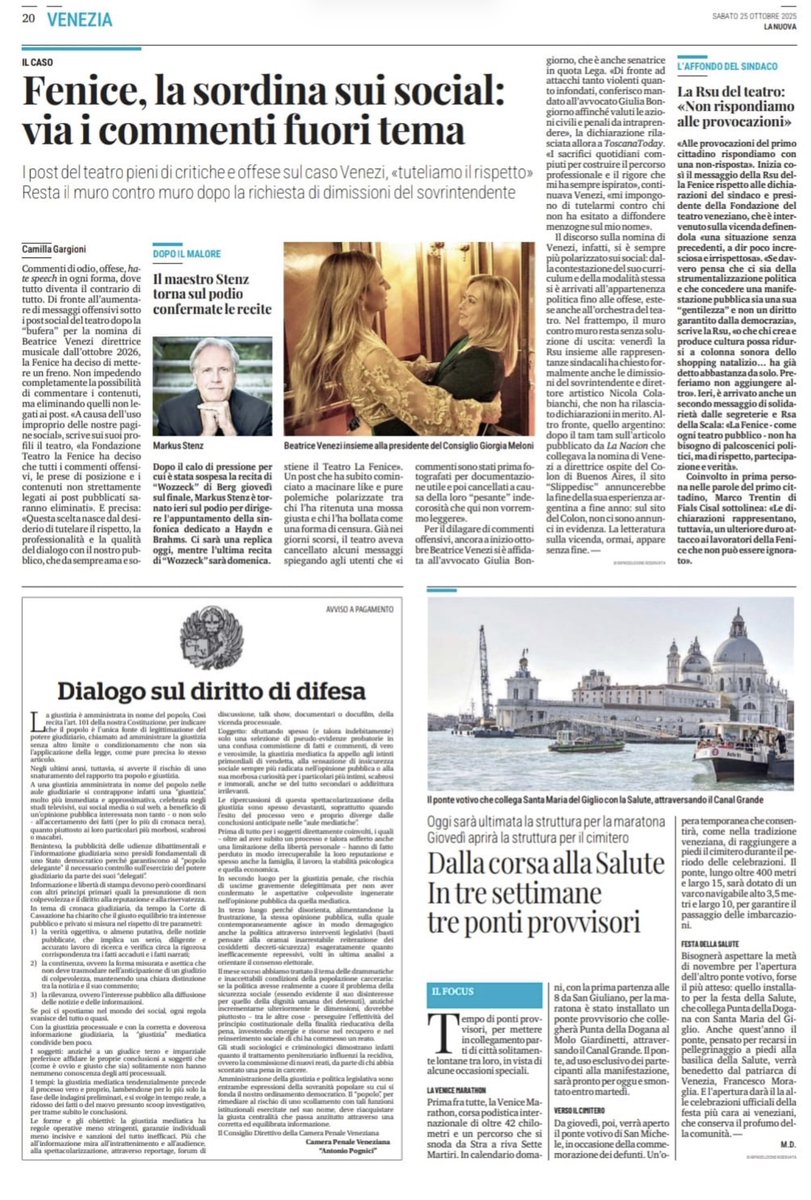 CameraPenaleVe's tweet photo. Alleghiamo l'articolo in tema di giustizia mediatica pubblicato su "La Nuova Venezia" dello scorso 25 ottobre nell'ambito della rubrica mensile "Dialogo sul diritto di difesa". https://t.co/98iaE4UuVK