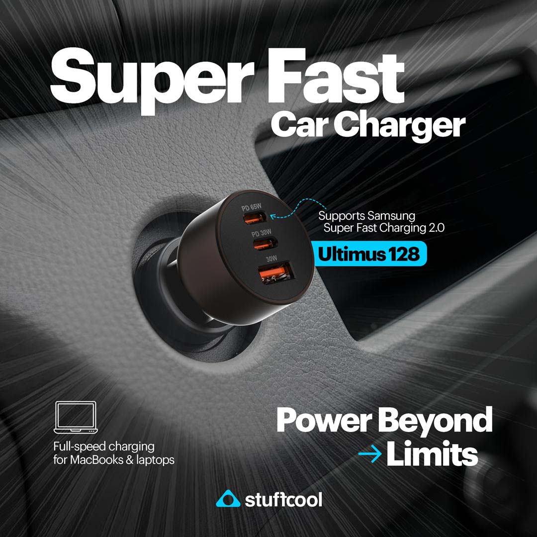 ashokpandian's tweet image. Stuffcool Launches Ultimus 128 – A Powerful 128W Super Fast Car Charger! #stuffcool #Ultimus128 #carcharger