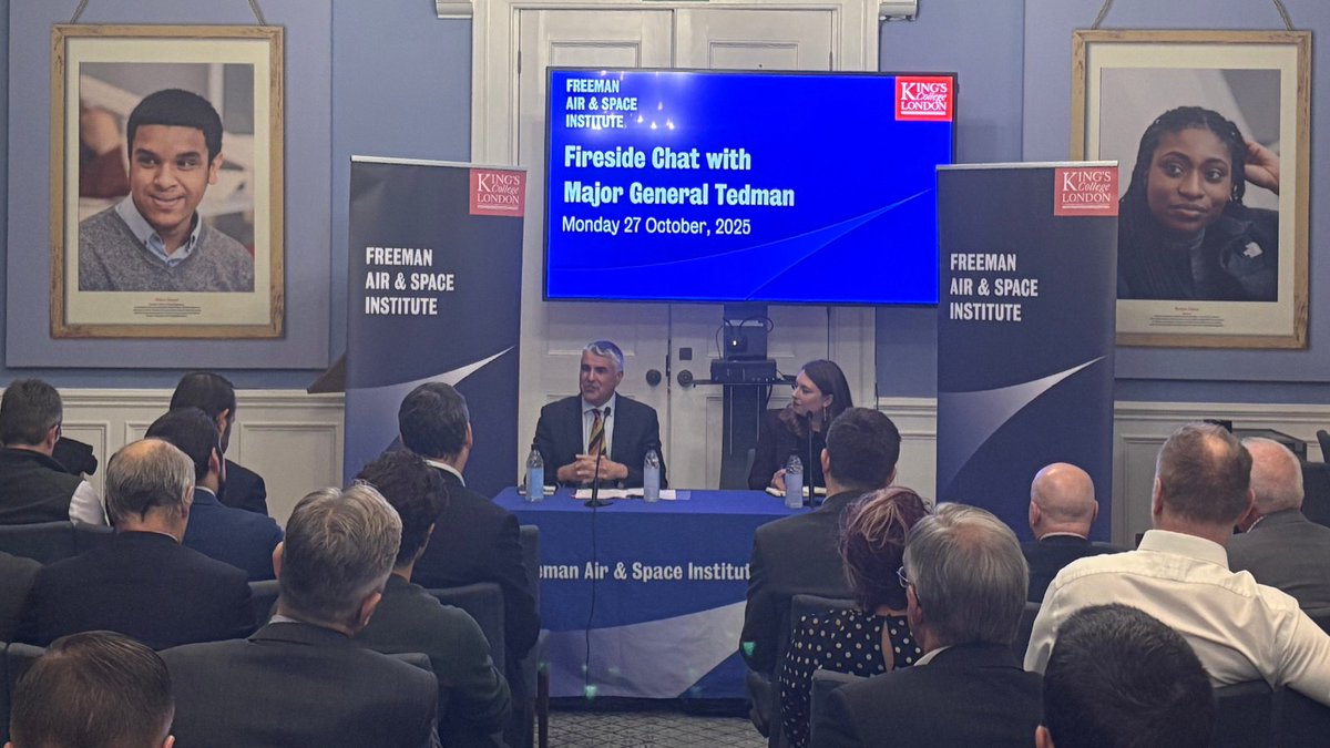 freeman_air's tweet photo. This week, FASI were delighted to welcome Major General Tedman, Commander, @ComdUKSpaceCmd for a Fireside chat with Dr Julia Balm.

The insightful discussion delved into the Major General's latest thoughts on 'What’s next for Space Command?'.

Many thanks to Major General Tedman! https://t.co/HLLuVkwkCt