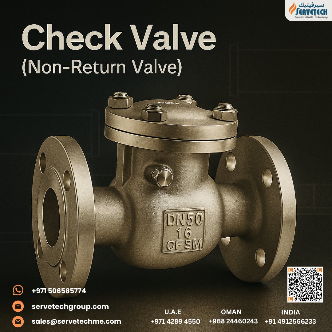 Servetech_'s tweet image. ⚙️ Check Valve (Non-Return) — Flow Forward, Backflow Blocked
Swing-type full flow, automatic self-closing on pressure drop, robust build for long service. Perfect for pump stations, waterworks &amp;amp; process plants.
📩 DM for specs &amp;amp; quote.
#CheckValve #NonReturnValve #Servetech