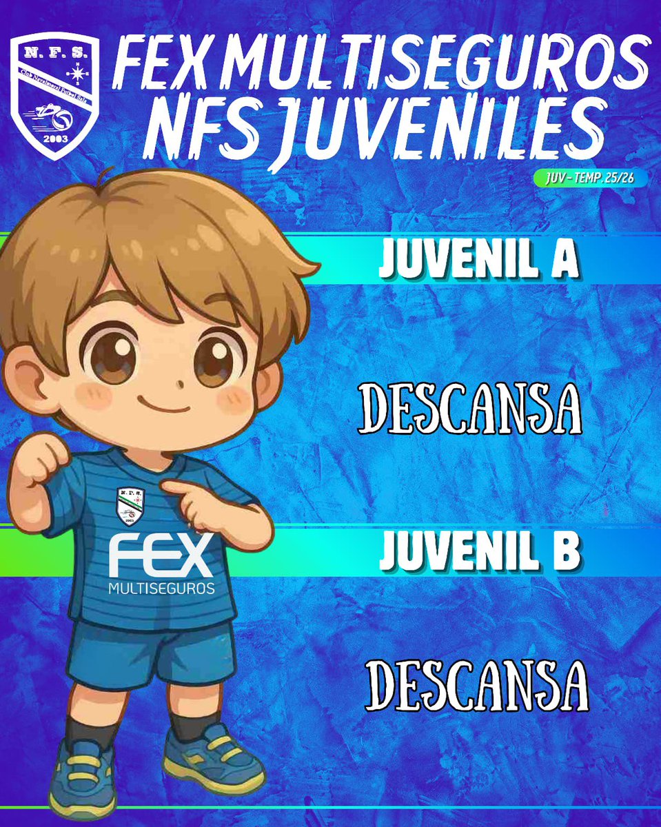 💙🧔‍♂️ SENIOR:

🏠 Sábado, 18:00 / 8ªJ. 3ª División.
<a href="/buhersafs49055/">Buhersa Fyerpa Talayuela FS</a> - <a href="/NavalmoralFS/">Navalmoral FS</a>.

💙👦 JUVENILES:

Este fin de semana no hay competición.

#IlusiónNFS