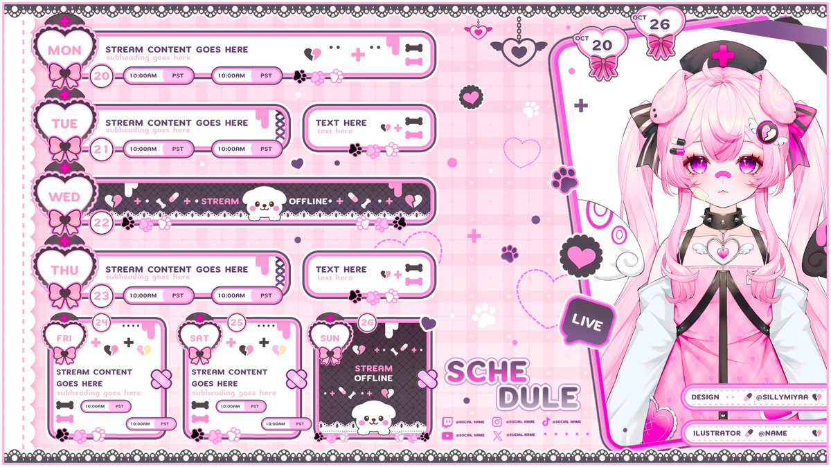 Custom Schedule commission 💗🌸 #VGenComms #Vtuber