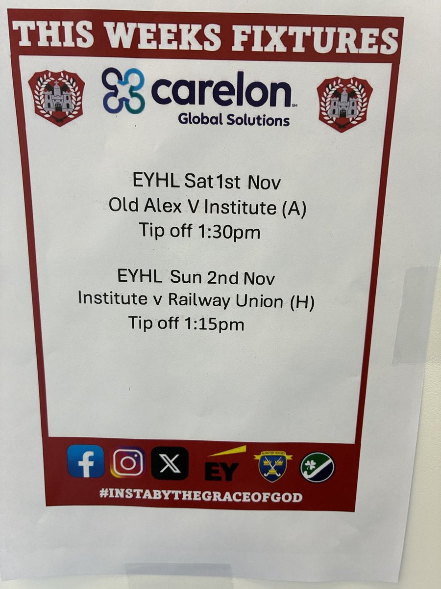 Double Weekend for EY Squad this weekend.