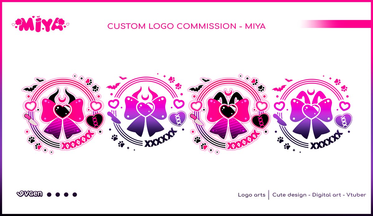 Custom pictorial logo commission 🩷🦇 #VGenComms #Vtuber
