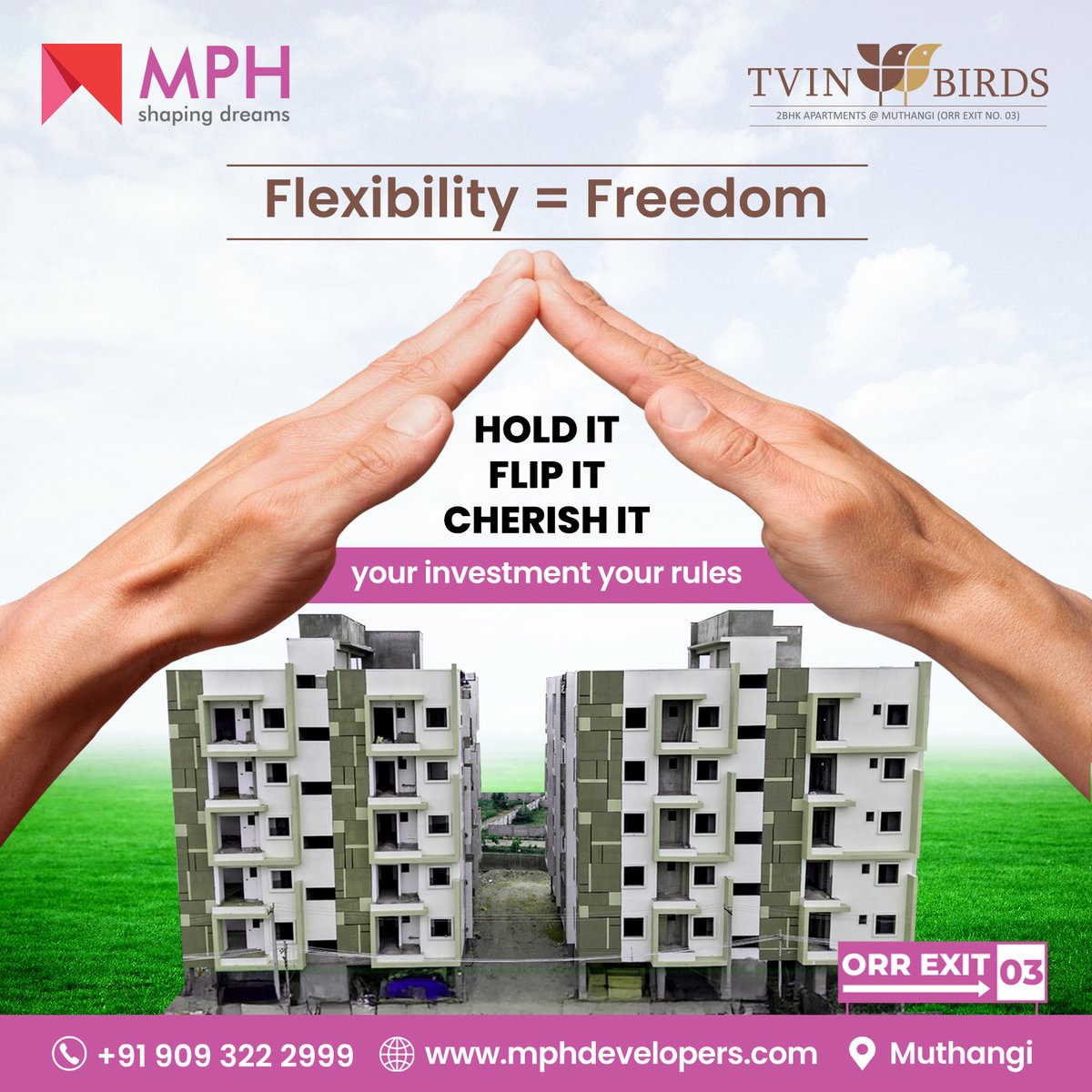 developers_mph's tweet image. Your home, your choice!
Own it, rent it, earn from it — Twin Birds gives true flexibility.
Premium 2BHKs at Muthangi.

Call: +91 909 322 2999
Visit: mphdevelopers.com

#MPHHomes #TwinBirds #RealEstateInvestment #DreamHome #2BHKApartments #MuthangiHomes #PropertyInvestment