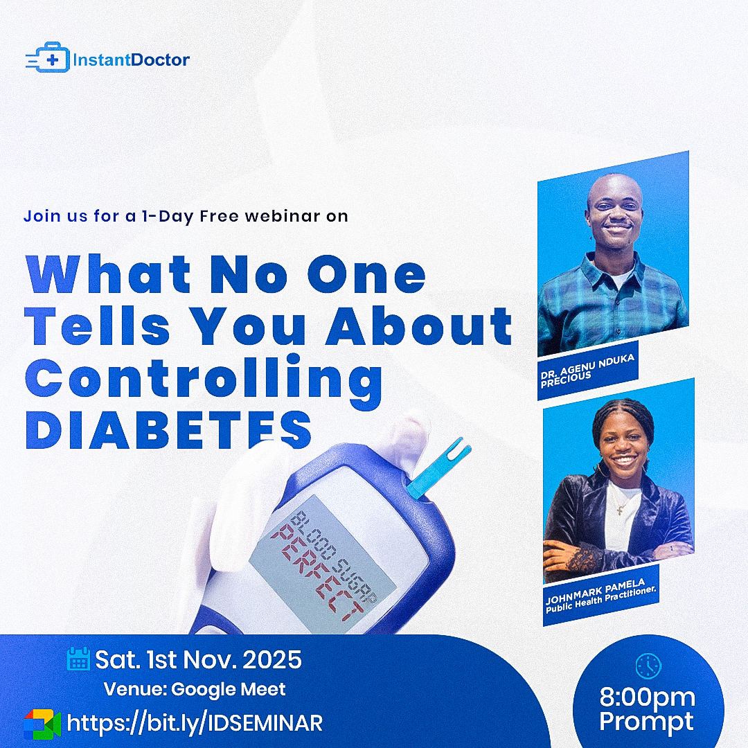 What if everything you thought you knew about diabetes was only half the truth?
Join us as we uncover what no one tells you about controlling diabetes.
👉 bit.ly/IDSEMINAR

#InstantDoctor #webinar #Diabetes Bokku Artery #JoorNation GM CT Kechi #justiceforochanya Lute