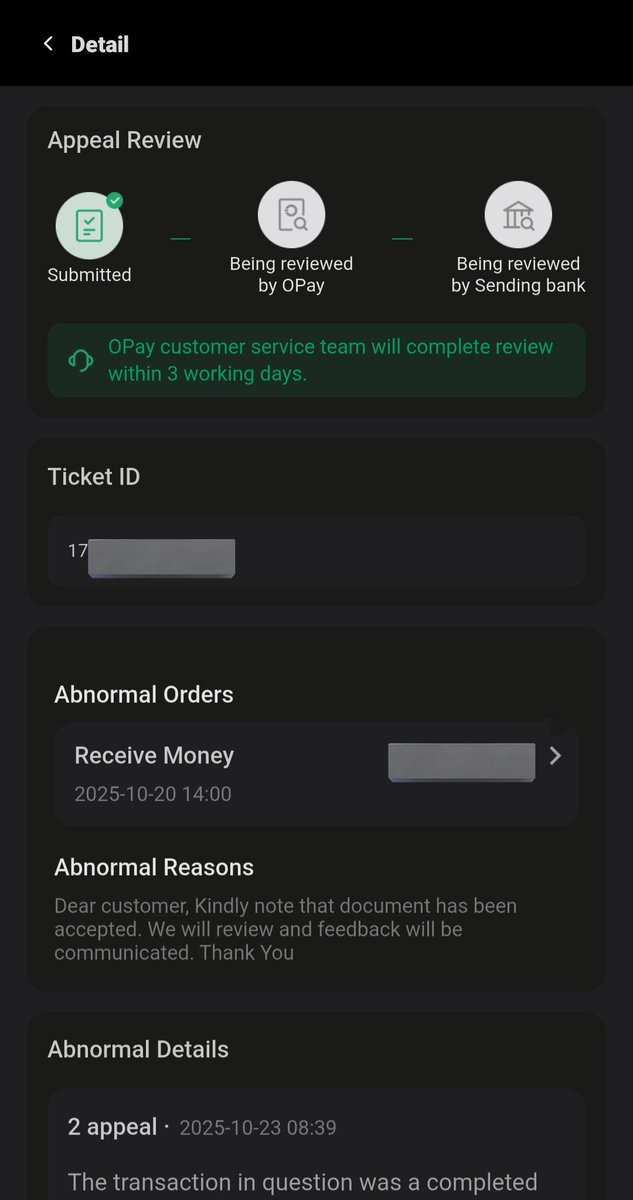 Nereus_AN's tweet photo. looks like it’s becoming an annual tradition to have my account frozen. @OPay_NG, it’s been over 5 working days since i submitted all the required documents for my appeal, yet my account is still frozen, for no just cause. please fix this ASAP so I can make my transactions. https://t.co/4L73OOkSLE