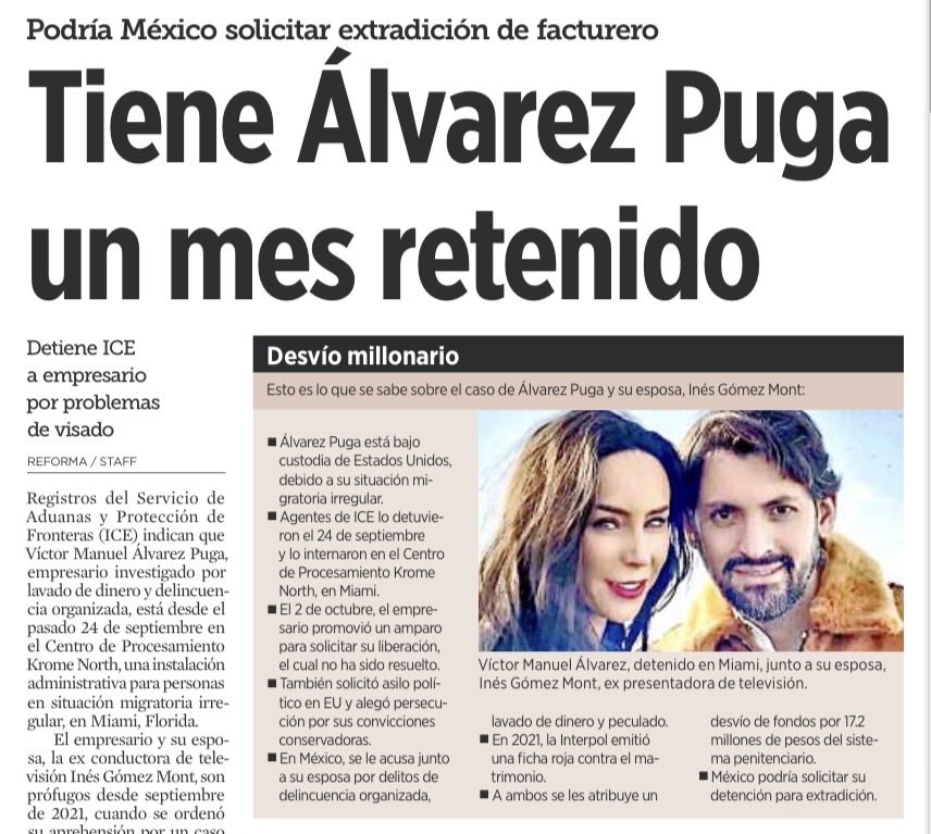 JoseMarioMX's tweet photo. Víctor Álvarez Puga fue uno de los grandes arquitectos de las “factureras” en México: redes de empresas fantasma que emitían facturas falsas para lavar dinero y desviar recursos públicos. Se le acusa de haber triangulado casi 3 mil millones de pesos de contratos del sistema penitenciario; a él se les rastrean transferencias millonarias. No era un error fiscal: era un modelo de corrupción estructurada.

Durante años vivió con lujo en Miami, pese a una ficha roja de Interpol y órdenes de captura por lavado, peculado y delincuencia organizada. Nadie lo tocó. Las autoridades sabían dónde estaba y callaron. Solo cuando cayó por motivos migratorios, ICE lo detuvo. La ley se aplicó no por justicia, sino por azar.

Este caso desnuda la podredumbre de un sistema donde la ley solo alcanza a quien incomoda. Mientras Álvarez Puga disfrutó años de impunidad en Miami, miles de jóvenes pobres, sin defensa ni recursos, llenan las cárceles por delitos que no cometieron. En México, la justicia es un privilegio y la prisión una condena de clase. No es un caso aislado: es el espejo de un país que castiga la pobreza y absuelve el poder.