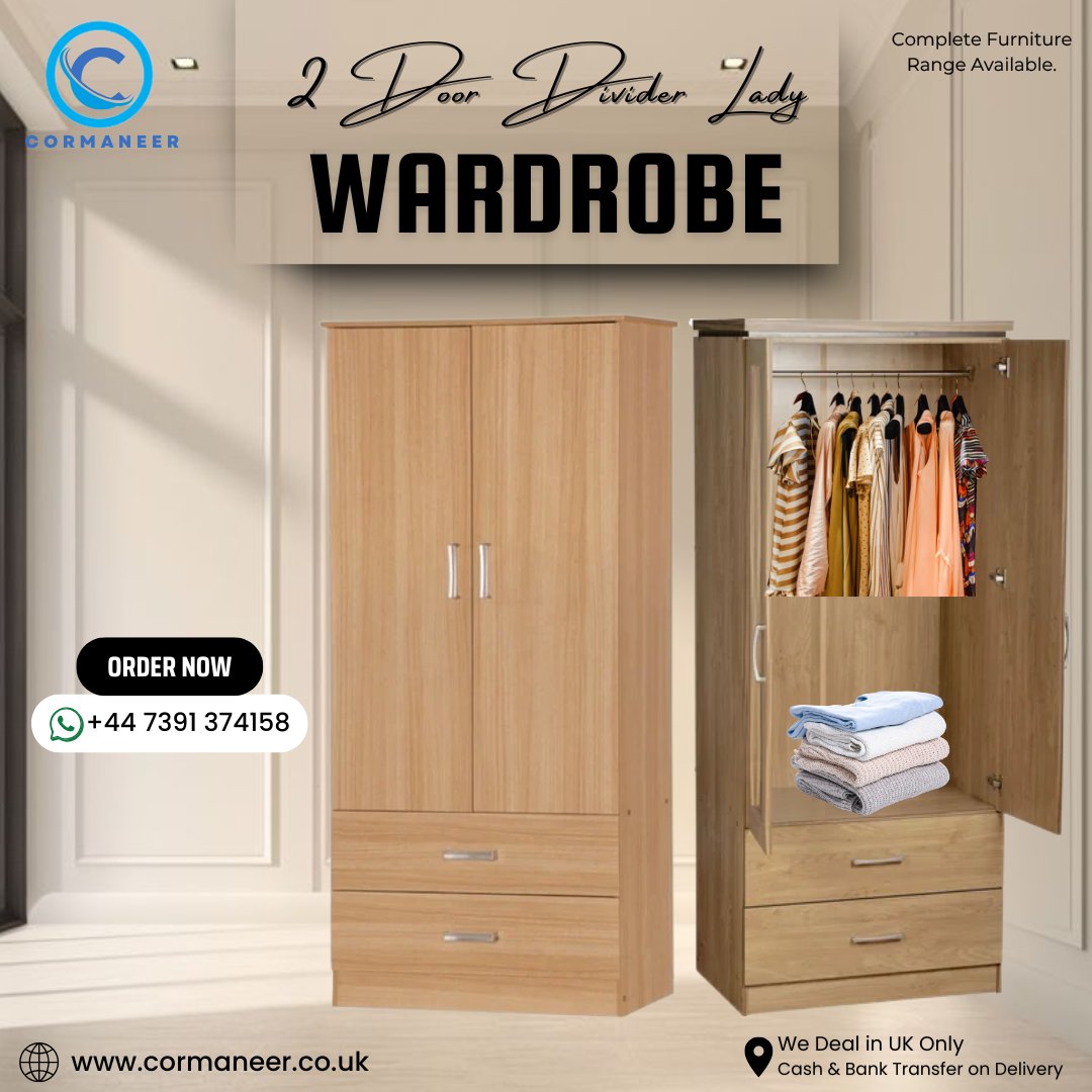 Cormaneer's tweet image. 🧍‍♀️Me: “I have nothing to wear.”
Also me: opens a fully packed two-door wardrobe
👀
 #Relatable #WardrobeProblems #UKHomes