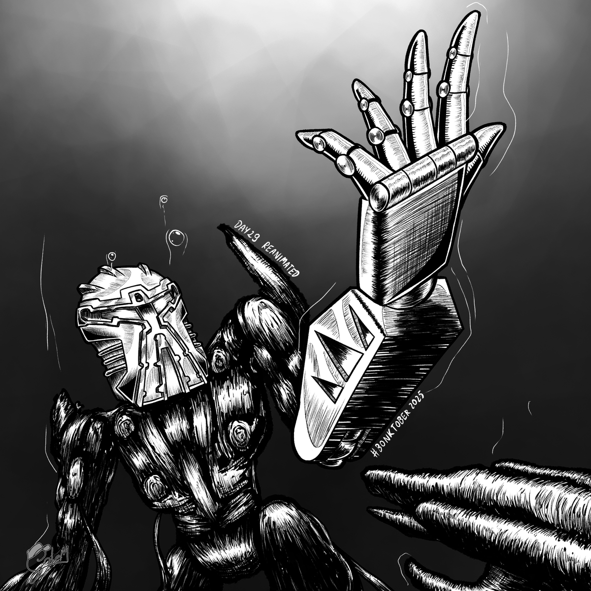 Graphic_GoleM's tweet photo. From the death of one Hero, a new has arisen.
Day 29: Reanimated
#Inktober #Inktober2025 #Bionicle #Bonktober #Bonktober2025 #Lego #Toa #Ignika #Mask #MaskOfLife https://t.co/B0qeQwBSzD