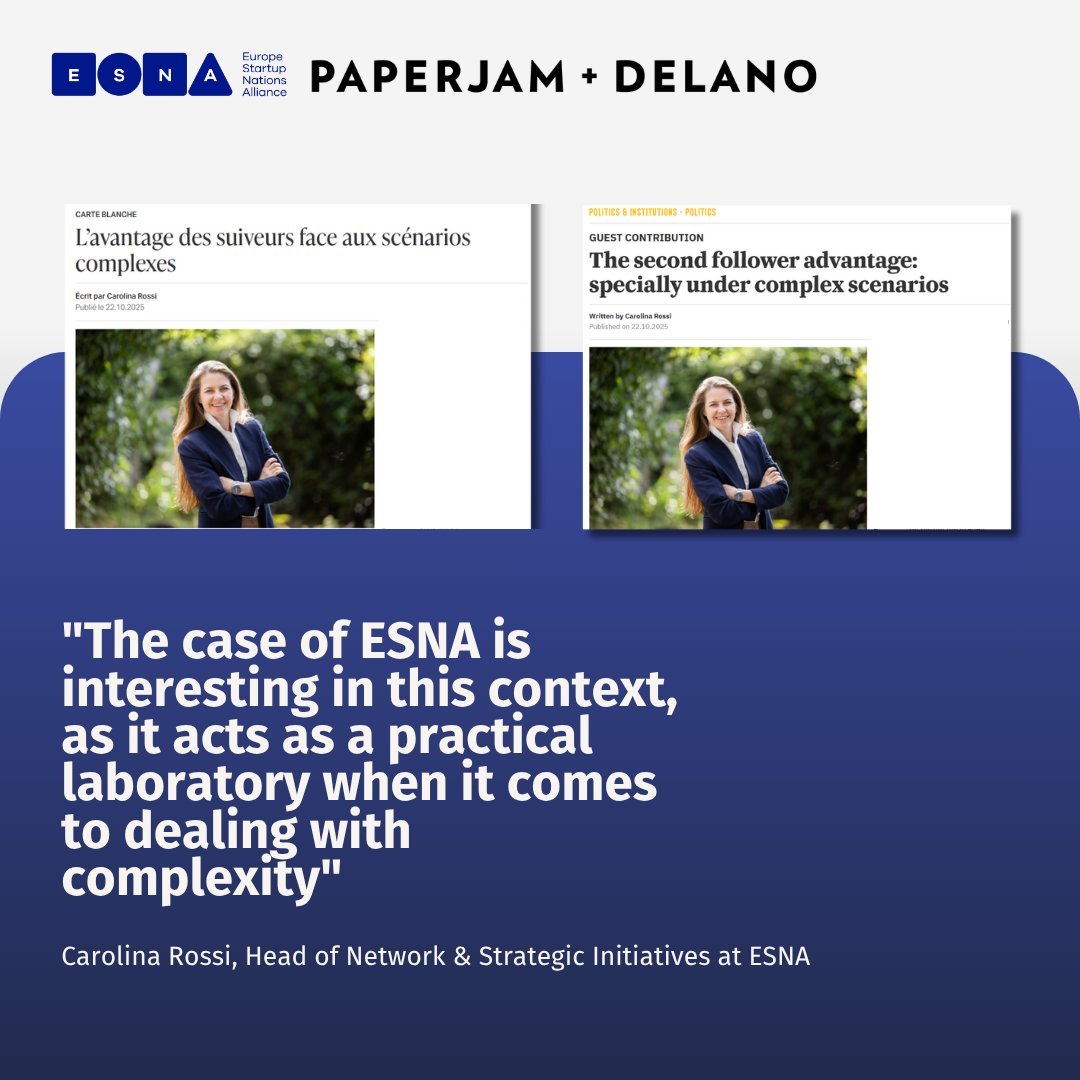 Following Luxembourg Venture Days, <a href="/Carorossi/">Caro Rossi</a>  reflects on the role of “second followers” in innovation.

ESNA serves as an implementation platform for addressing complexity – turning fragmentation into alignment and dialogue into design. 

🔗delano.lu/article/the-se…
