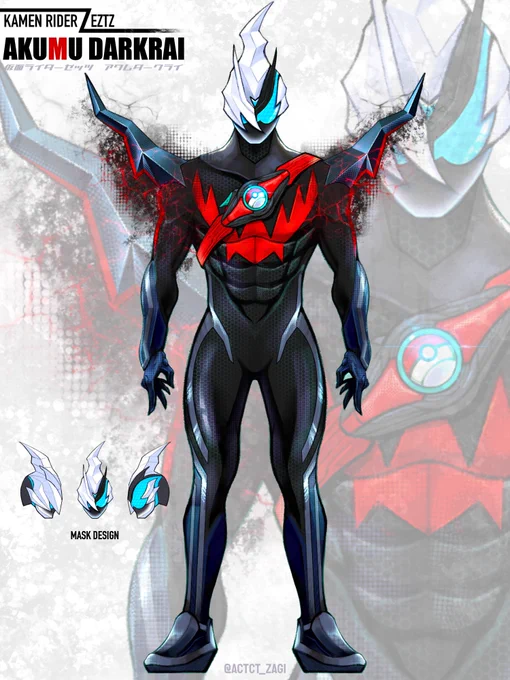 仮面ライダーゼッツ 【アクムダークライ】 「夢」「ナイトメア」繋がりで ゼッツ × ダークライを描きました。