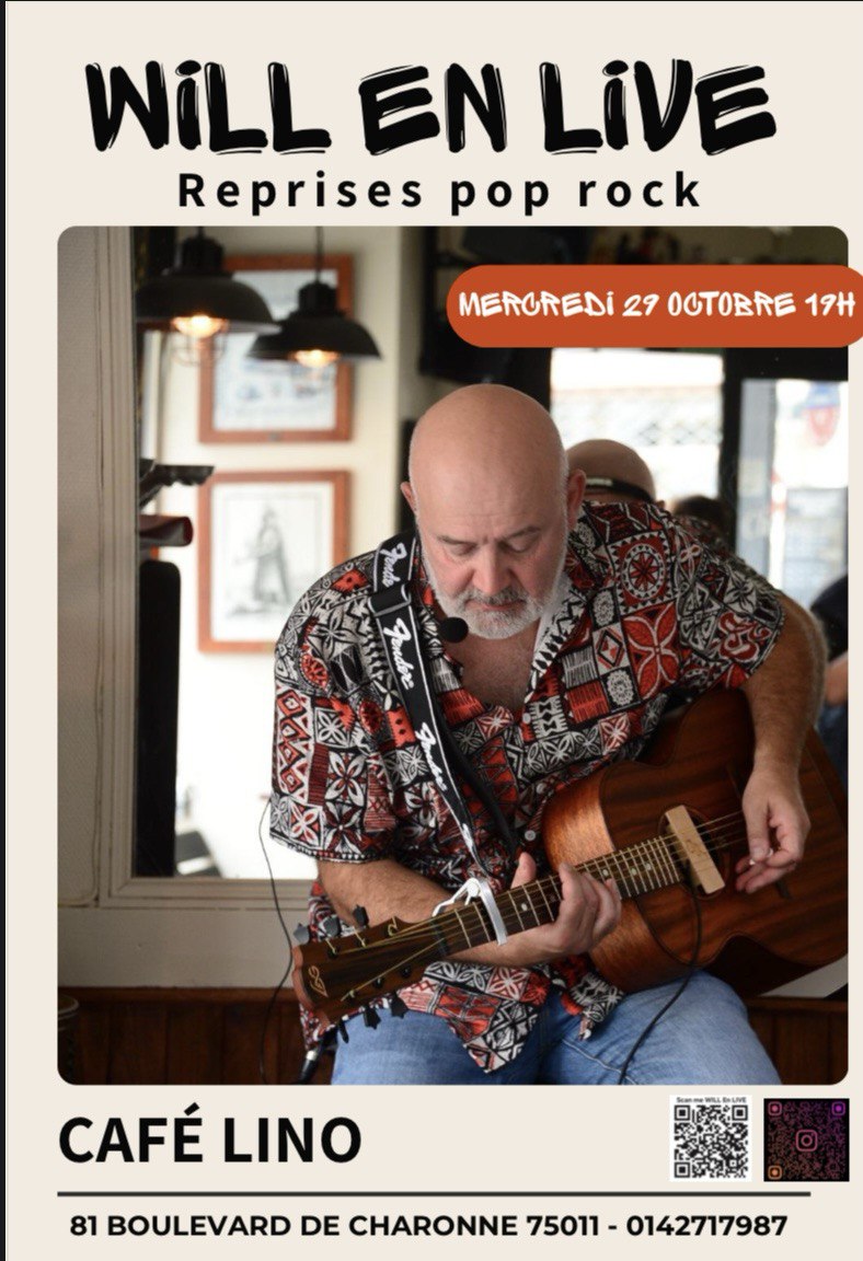 C'est CONCERT ce soir au <a href="/CafeLinoParis11/">Café Lino</a> 🎸🎸🎸WIll en LIVE met le feu, on vous attend ! #Live #Gig #Concert #Feu #Pop #Rock #WillEnLive #CafeLino #Paris