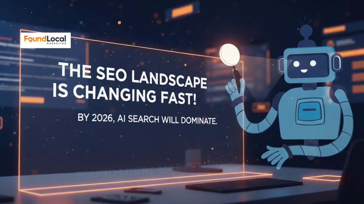 FoundLocalMktg's tweet image. 🚀 The SEO landscape is changing fast! By 2026, AI search will dominate.

✅ Focus on entity-based SEO
✅ Optimize for AI Overviews
✅ Build local credibility &amp;amp; reviews
✅ Use AI-powered SEO tools
#SEO #AIsearch #DigitalMarketing #SmallBusiness #ContentStrategy #SearchTrends2026