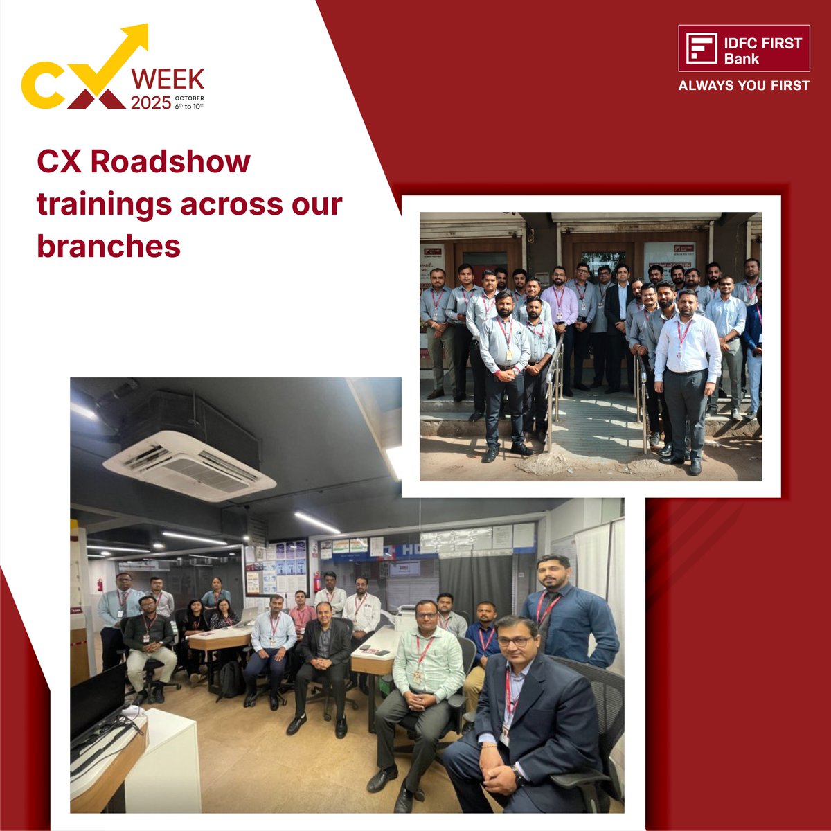 IDFCFIRSTBank's tweet photo. #CXWeek2025 #CustomerExperience #LifeAtIDFCFIRSTBank #MomentsatIDFCFIRSTBank #StoriesFromWithin #WorkplaceSnippets https://t.co/UY0YQttAW5
