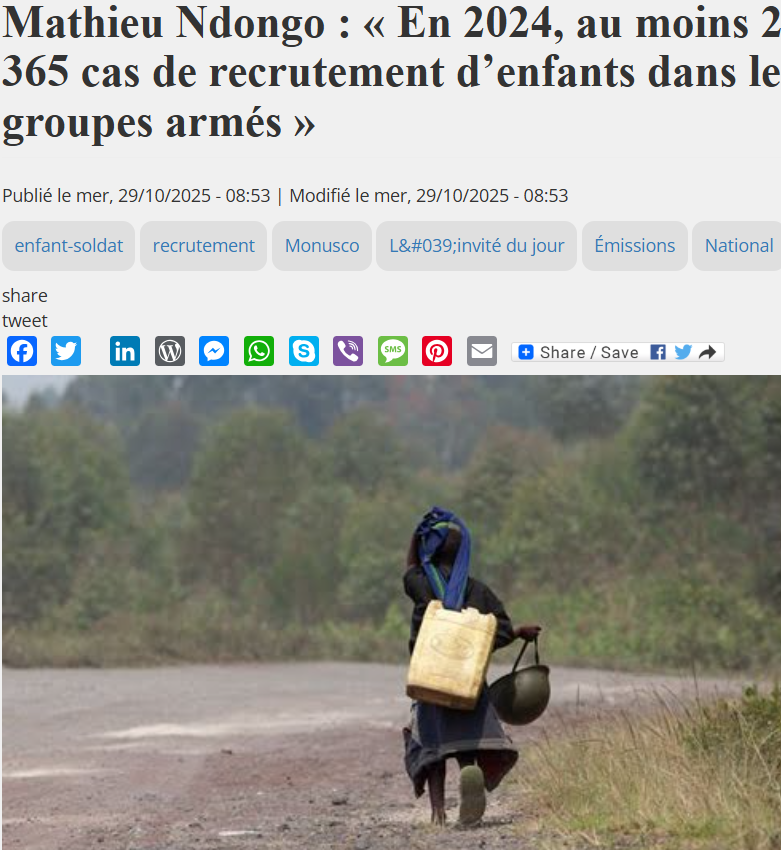 GByaruhanga01's tweet photo. #Tshisekedi regime leads in global raking in matters child recruitment.

The regime has been recruiting children into illegal armed groups like #FDLR, #Wazaledo, #CODECO, #APCLS and others to reinforce its forces in the war against #M23_AFC.

@hrw @amnesty maintain their deafening silence over the war crimes committed by Tshisekedi.

@FARDC_officiel @FARDC_Info @bbisimwa @Col_Alimasi