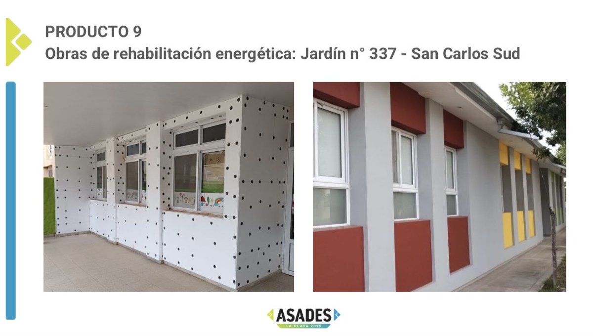 horaciomartino's tweet image. Ponencia XLVII Reunión de Trabajo ASADES 2025

OBRAS DE REHABILITACIÓN ENERGÉTICA EN EDIFICIOS MUNICIPALES: LA EXPERIENCIA DEL PROGRAMA EUROCLIMA EN ARGENTINA

En la ponencia se presentan las 8 obras de rehabilitación energética realizadas en el marco del Proyecto EMES EUROCLIMA