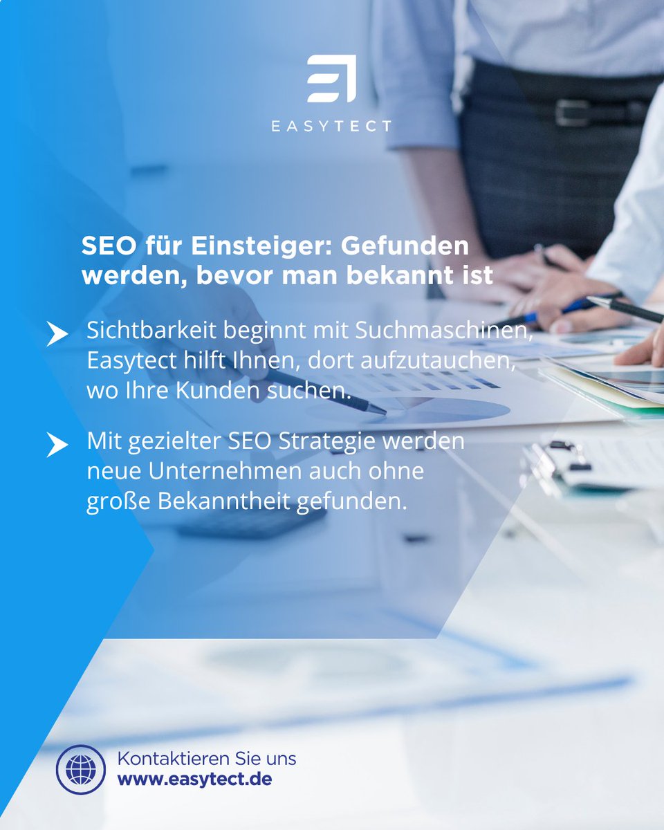 easytect's tweet image. Bekanntheit kommt mit Sichtbarkeit. Easytects SEO-Lösungen bringen Ihr Unternehmen auf die digitale Landkarte, auch wenn Sie gerade erst starten. ​

 Jetzt Ihre SEO Strategie mit Easytect entwickeln.​

#SEOStrategie #Suchmaschinenoptimierung #OnlineSichtbarkeit #BusinessAufbau
