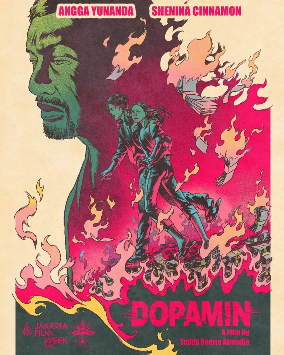 Thy Atelier designed an alternative poster for Teddy Soeria Atmadja’s ‘DOPAMIN’ as part of <a href="/thy_atelier/">Thy Atelier</a>’s collaboration with Jakarta Film Week 2025.

🎨: instagram.com/p/DQQp173j5xD/…