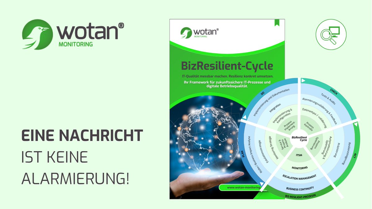 WotanMonitoring's tweet image. „Eine Nachricht ist keine Alarmierung!“

Der BizResilient-Cycle sorgt mit klaren Eskalationspfaden dafür, dass kein Vorfall unbemerkt bleibt – strukturiert, nachvollziehbar, wirksam.

⚡ Mehr dazu: shorturl.at/qXl5x

#BizResilientCycle #Eskalationsmanagement #ITResilienz…