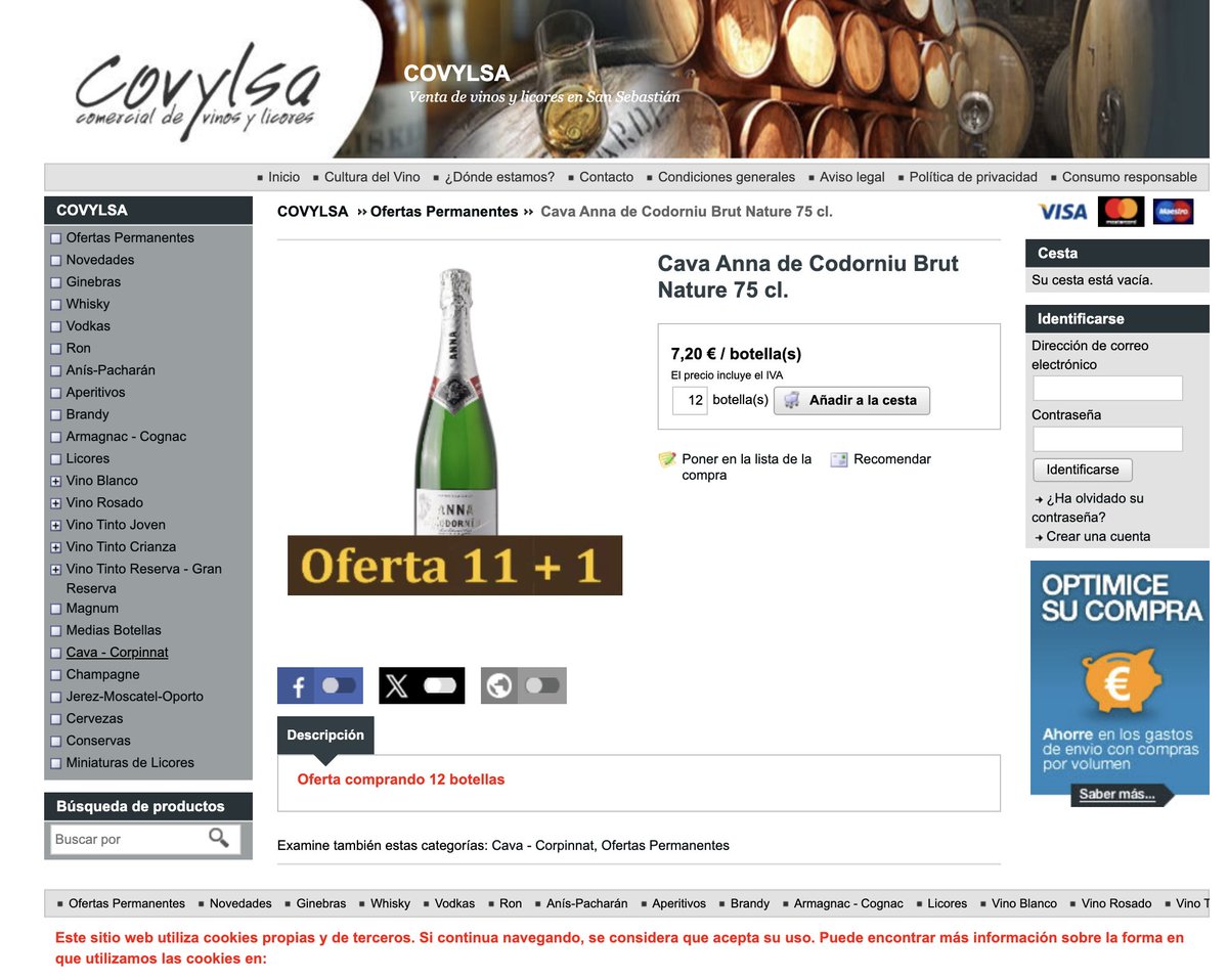 En Donostia San Sebastián COVYLSA Comercial de Vinos y Licores, 30 años de Comercio Local <a href="/CovylsaDonostia/">Covylsa Donostia</a> 

covylsa.com