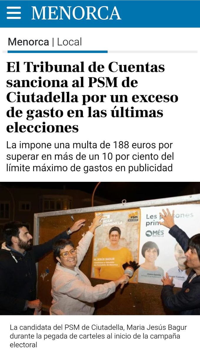 🚨No és només un desfasament menor, és una falta molt greu d’aplicació de sa normativa electoral. I resulta molt preocupant que qui governa i ha de donar exemple actui de manera irresponsable.

📢 És inaceptable aquesta falta de bon govern i transparència.