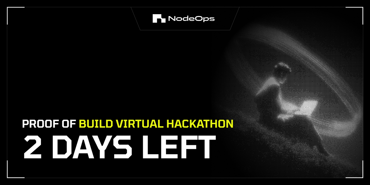 BuildOnNodeOps's tweet image. 📣 2 days to go for our Virtual Hackathon 📣

Time is running fast, and we’re just 2 days away from the deadline.

Been building lately? Got an idea worth sharing?

We want to hear from you 🫵🏻

Virtual Hackathon at a glance:
→ Total prize pool: $5K
→ Powered by: @DoraHacks
→…
