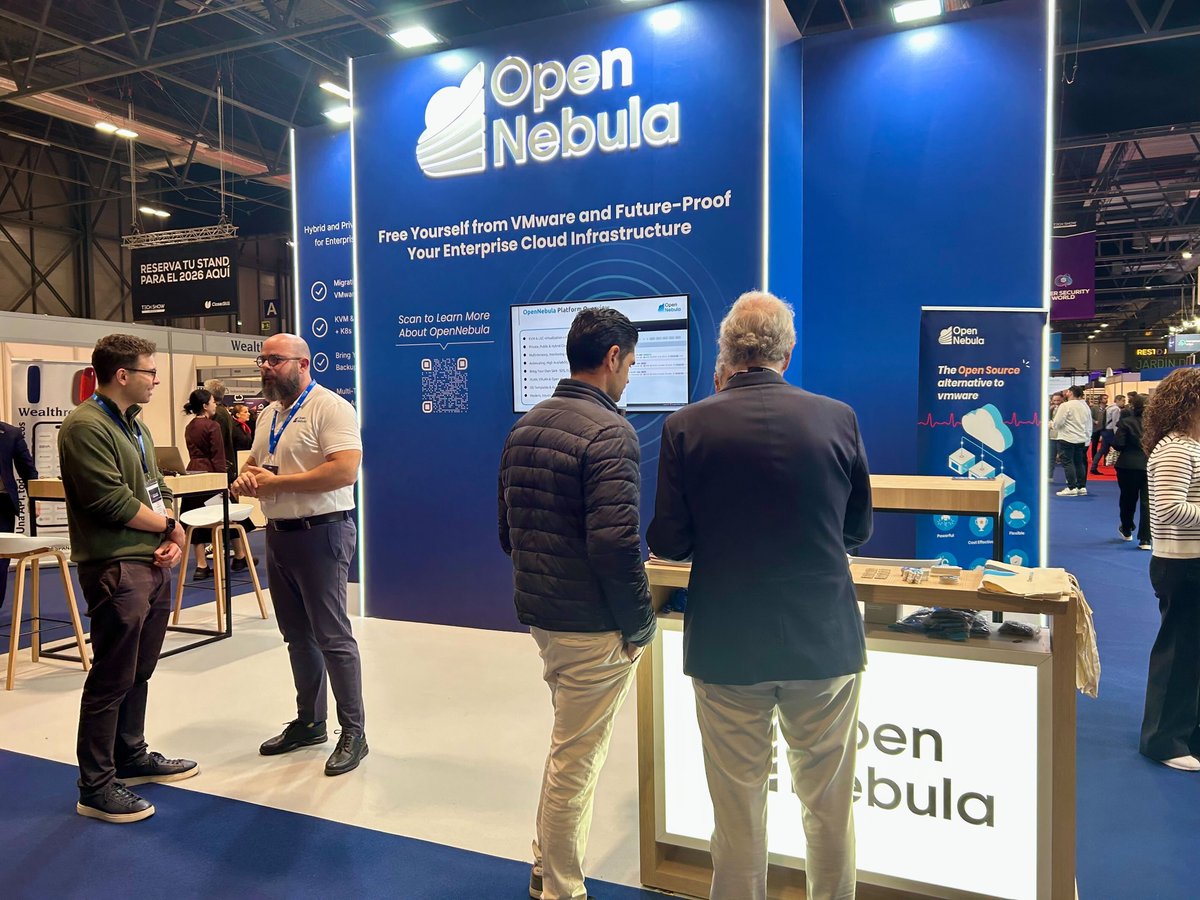opennebula's tweet image. Hello from Cloud Expo Europe 2025 in Madrid 🚀

Whether you’re looking to migrate from VMware or want to optimize your multi-cloud environment, visit Booth 9D32 in the Cloud AI Infrastructure area to meet our team.

See you there!

#CloudExpoEurope2025 #OpenNebula