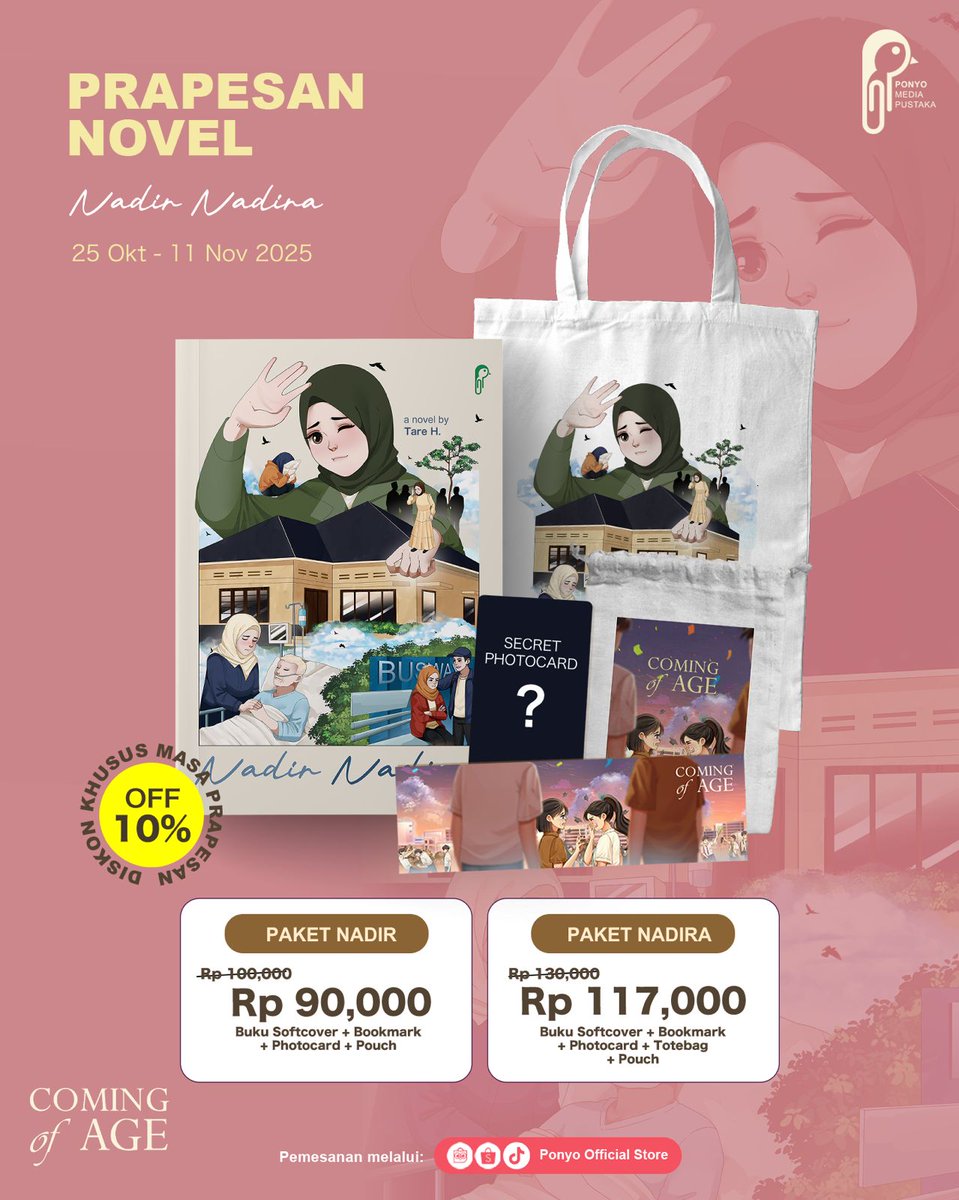 zzztare_'s tweet photo. [RESHARES APPRECIATED]

Met sore, para warga
Yang baru gajian atau baru mau gajian
Yang doyan baca fiksi dan lika-liku kehidupan
Buku aku lagi masa prapesan nih! 🤸

Tentang Nadira dan struggle-nya sebagai anak gap year yang bercita-cita kuliah, sekaligus caregiver dadakan. https://t.co/rl89VPZuQi