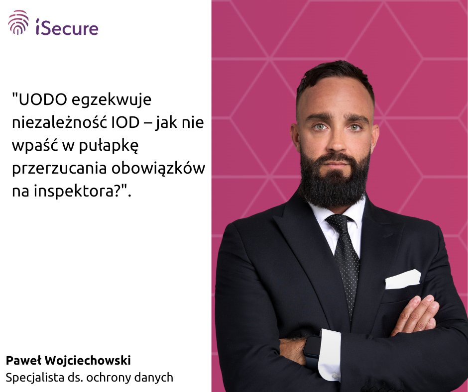 iSecurePL's tweet image. Czy Twój inspektor ochrony danych #IOD to prawdziwy doradca, czy... osoba na wszystkie trudne sprawy? 🧐 Warto zobaczyć jak do tematu podchodzi #UODO. Link: isecure.pl/blog/uodo-egze…