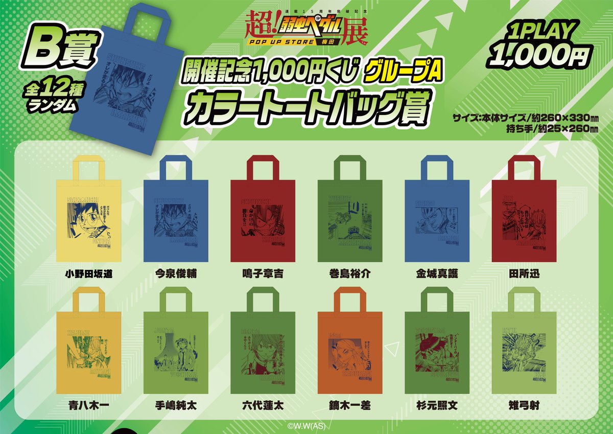 超！弱虫ペダル展』POP UP STORE大阪 開催記念 1,000円くじ【グループA