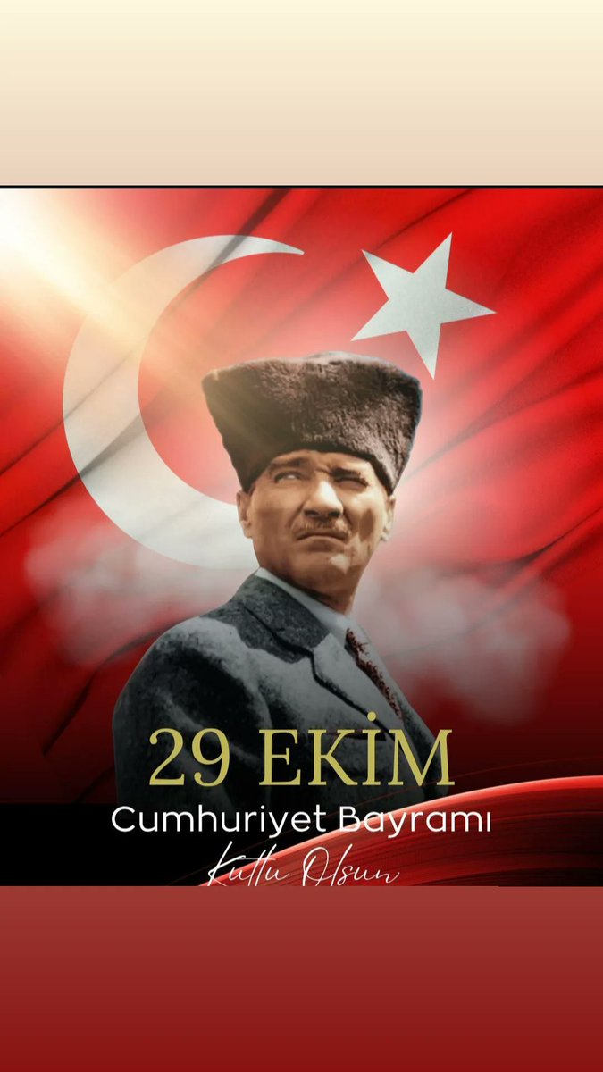 29 Ekim cumhuriyet bayramımız kutlu olsun 
#Cumhuriyetimiz102Yaşında