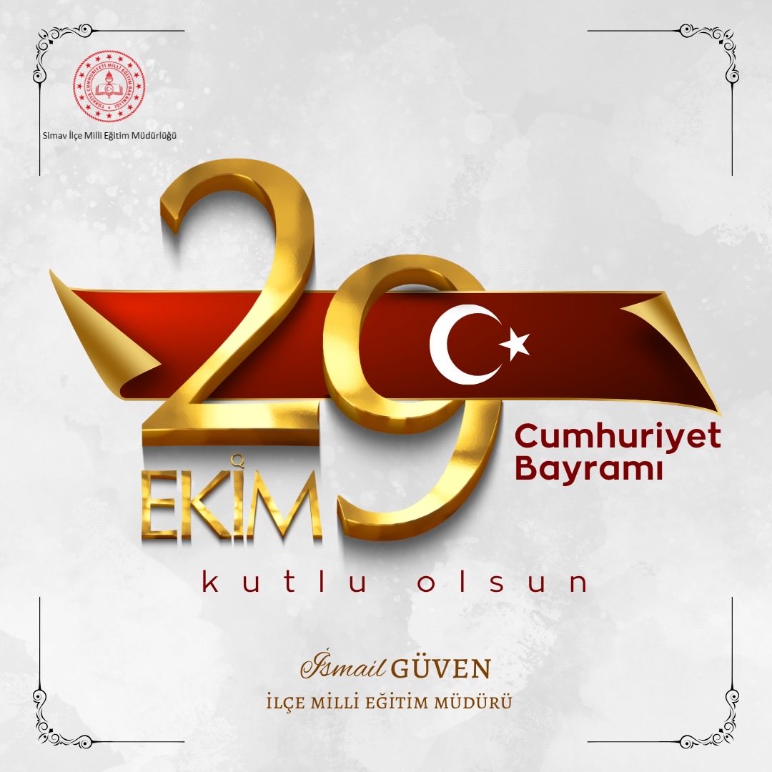 simavmem43's tweet photo. 🇹🇷29 EKİM CUMHURİYET BAYRAMIMIZ KUTLU OLSUN!🇹🇷

🇹🇷Cumhuriyet’imizin ilanının 102. yıl dönümünde 29 Ekim Cumhuriyet Bayramımızı kutluyor; ulusumuzun mimarı MustafaKemalAtatürk başta olmak üzere tüm şehit ve gazilerimizi saygı, rahmet ve minnetle anıyoruz. https://t.co/hnfGenb00V