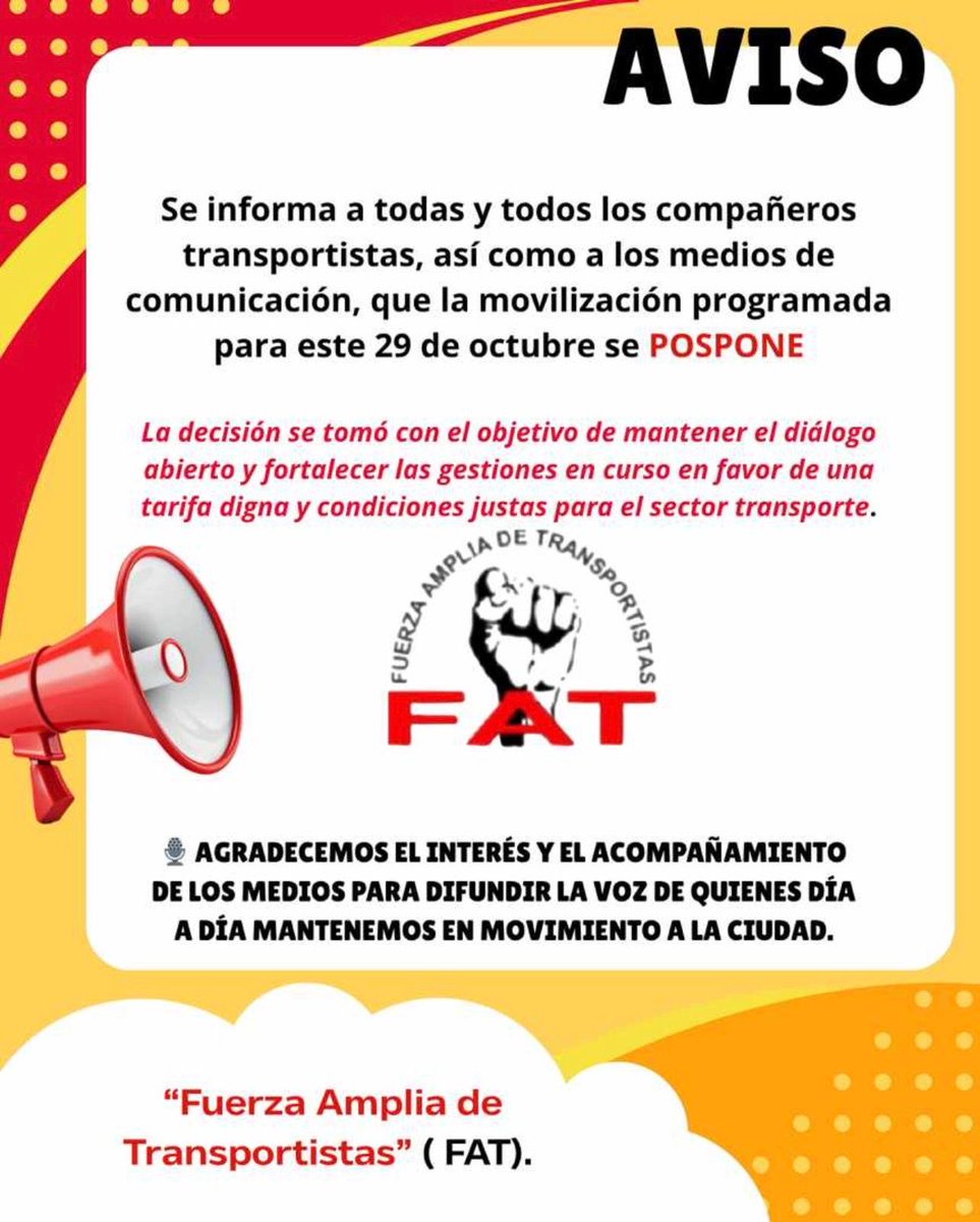 🚨 Se cancela el bloqueo de transportistas previsto para mañana 🚨