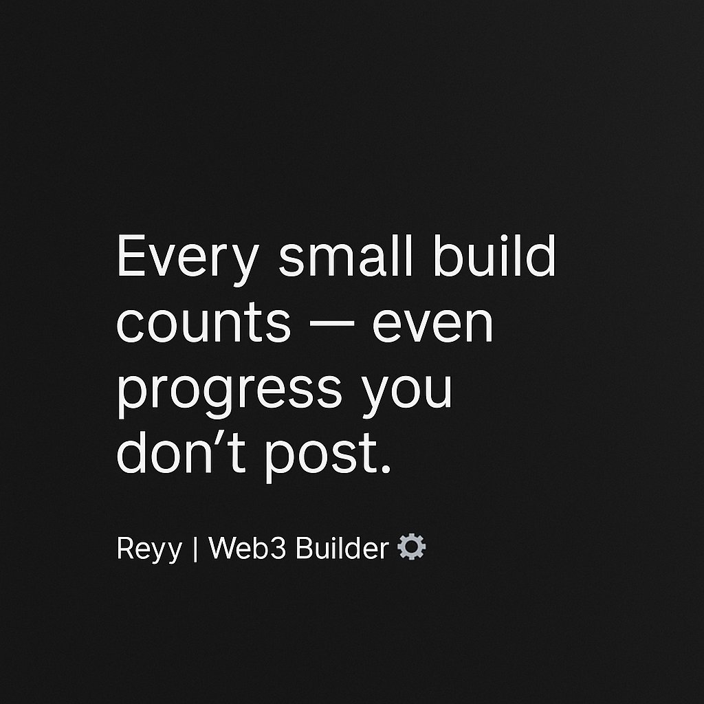 Crisendireyhan's tweet image. Some days you learn.
Some days you build.
Either way — you grow. ⚙️

Every builder knows it’s not always loud,
but every step matters.

#Web3Builder #OKXBuilder #Web3Asia