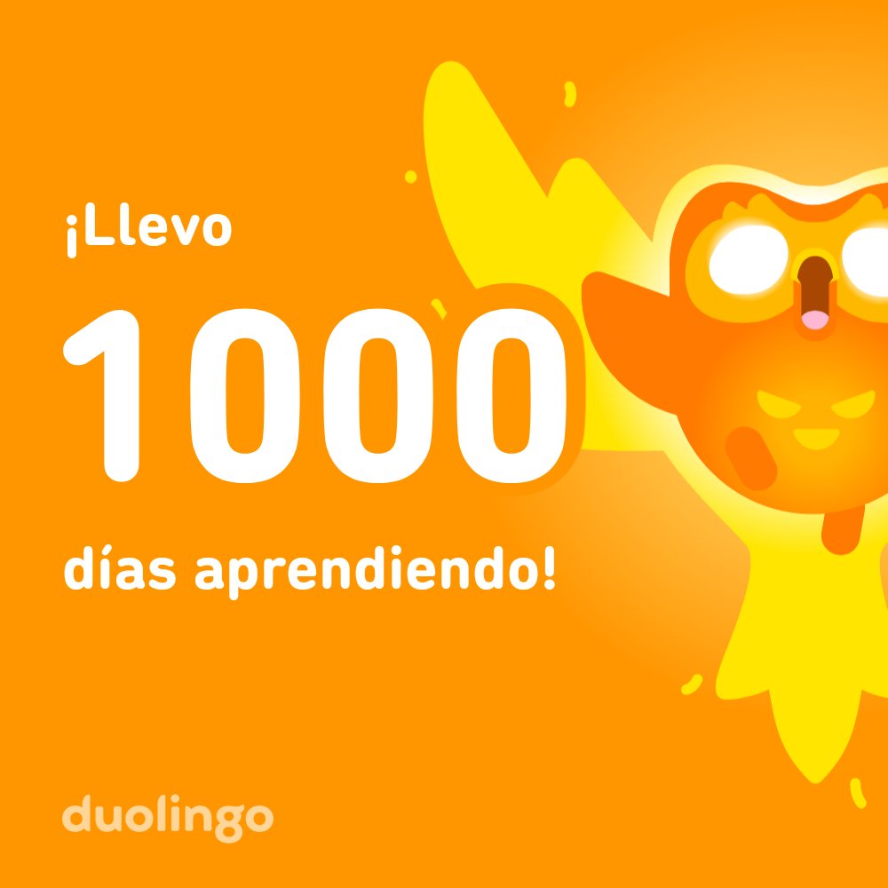 Delvin_cruz's tweet photo. Siiuuuuu 🎉 paso a paso se ha llegado a los mil días 🙌🏻 ¡Gracias @duolingoespanol! 🚀 @duolingo Es top 💯 #Goals #Reach #GoAhead https://t.co/Ulh5DspIPV