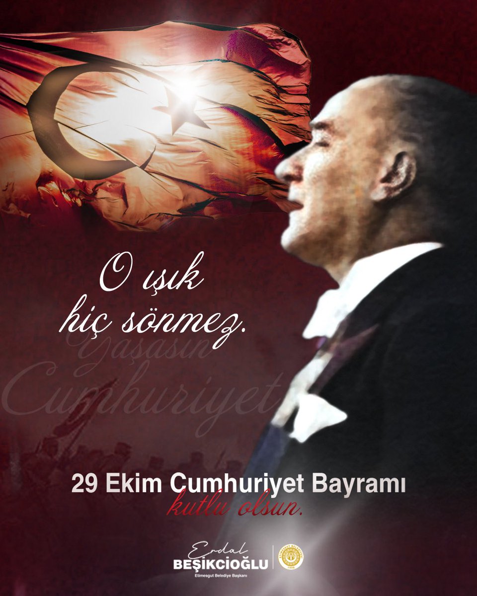 erdalbeskcioglu's tweet image. O ışık, 102 yıldır hiç sönmedi.
O ışık, bir milletin küllerinden doğuşunun, inancının, özgürlüğünün ışığıydı.
O ışık, Mustafa Kemal Atatürk’ün yaktığı, bu toprakları aydınlatan Cumhuriyet ışığıydı.
Bugün, her bir yürekte o ışığın sıcaklığı var.
Bugün, aynı heyecanla, aynı…