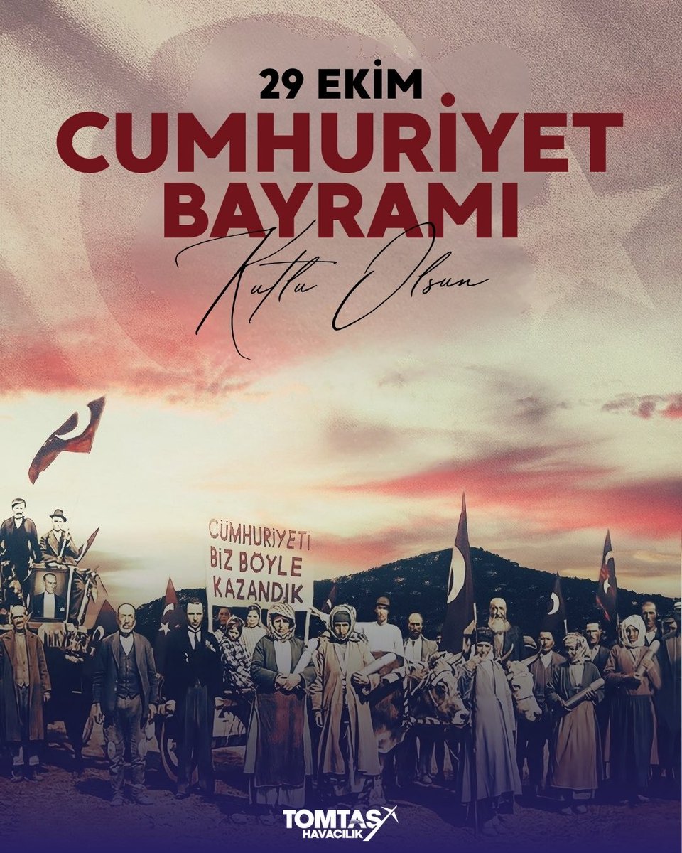 TOMTASHavacilik's tweet photo. Cumhuriyetimizin 102. yılı kutlu olsun! 🇹🇷

Başta Gazi Mustafa Kemal Atatürk ve silah arkadaşları olmak üzere, tüm şehitlerimizi ve gazilerimizi saygı, rahmet ve minnetle anıyoruz.

#29Ekim #CumhuriyetBayramı
#TOMTAŞHAVACILIK https://t.co/1x9mBYpDW2