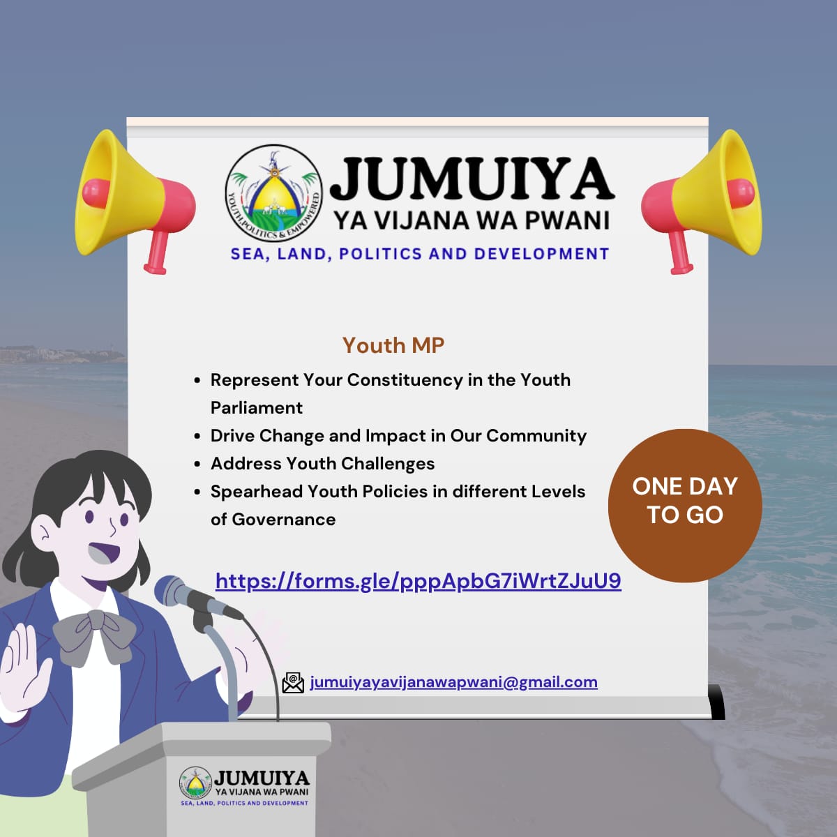 vijanapwani001's tweet image. From Days to 1 day and few hours, Keep Sending your application letters, JUMUIYA ya Vijana wa Pwani, Ni yetu.

forms.gle/ApNeg3SD6hoLuE…

 #ApplicationDeadline #LastChance