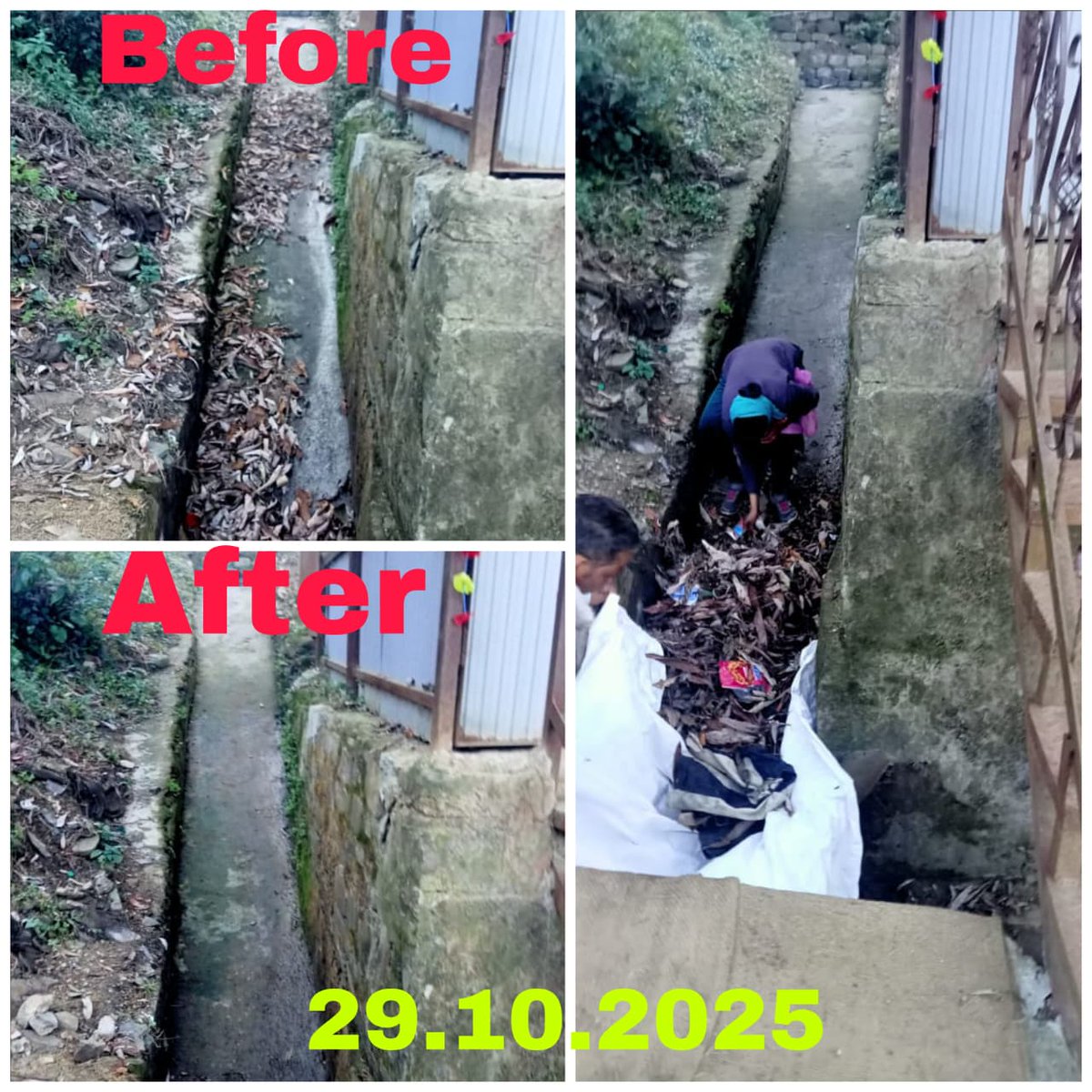Clean Drains, Green Gains! 🌿 Safaikarmacharis of Cantonment Board Jutogh cleared leaves near Park Café ensuring a cleaner, healthier environment. 💧✨ #SpecialCampaign5 #SwachhataHiSeva2025 #Swachhotsav #SwachhBharat #SwachhBharatMission <a href="/pddewc/">PDDEWC</a> <a href="/DefenceMinIndia/">रक्षा मंत्री कार्यालय/ RMO India</a> <a href="/SpokespersonMoD/">Ministry of Defence, Government of India</a>