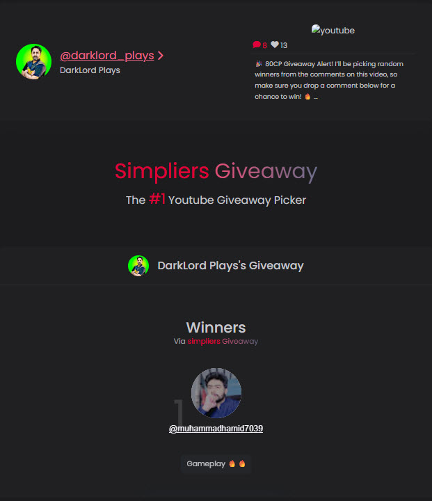 darklord_slays's tweet image. 🎉 Big shoutout to YT muhammadhamid7039 — this month’s 80CP giveaway winner! 💸🔥
DM me to claim your prize! 💬
Stay tuned &amp;amp; keep engaging — more giveaways coming soon 👀
#CODMobile #GiveawayWinner #DarkLordPlays
