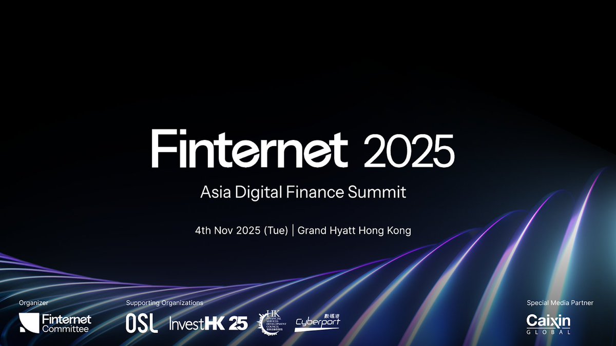 Want to join me at the Finternet Summit on Nov 4? It’s the top institutional digital assets event in HK.
I have 20 complimentary tickets exclusively for my community!
first come first served!
luma.com/finternet2025?…
 @finternetasia <a href="/osldotcom/">OSL</a> @osl_cn